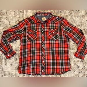 Vintage Sears Roebucks Late 80s Flannel W Pearl Snaps - Men’s Large
